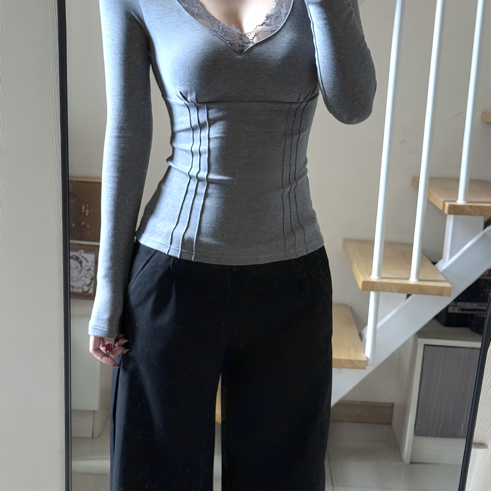 Sexy base body-friendly autumn fitted knitted long-sleeve
