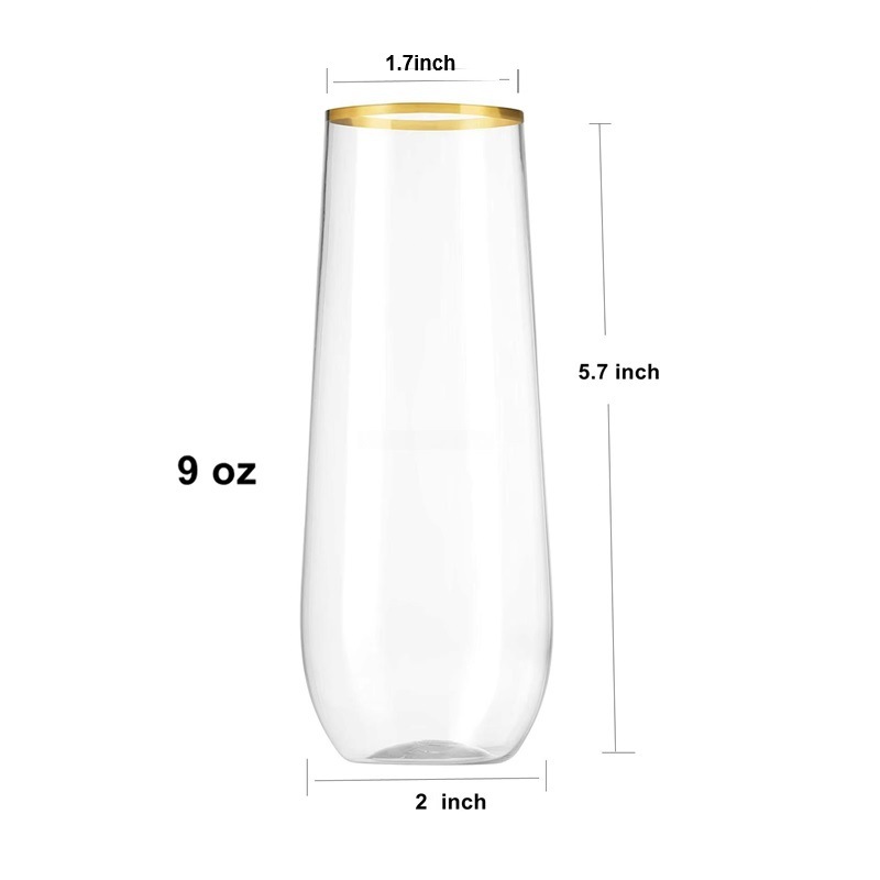 9oz-270 투명 골드 마우스 컵