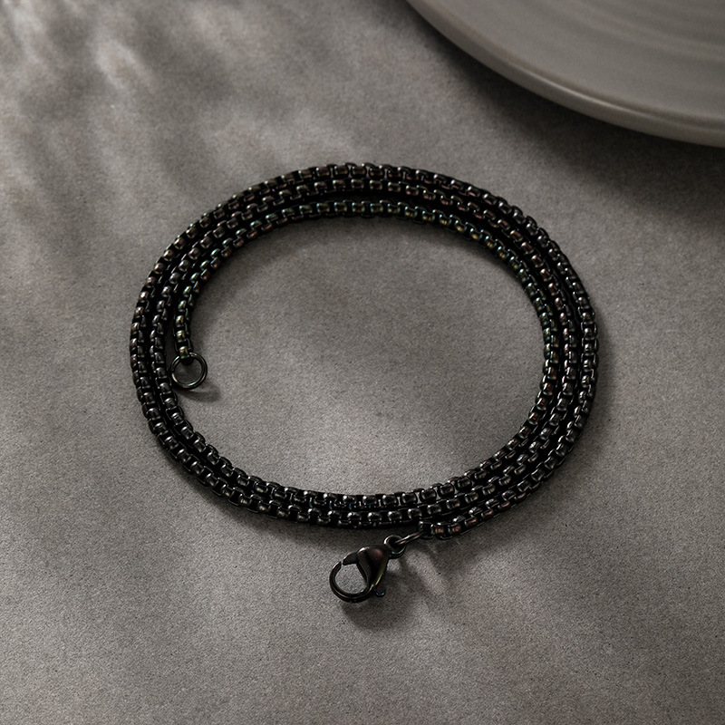 Xuping cadena de perlas de acero inoxidable simple cadena de moda masculina collar de personalidad europea y americana collar de hombres al por mayor