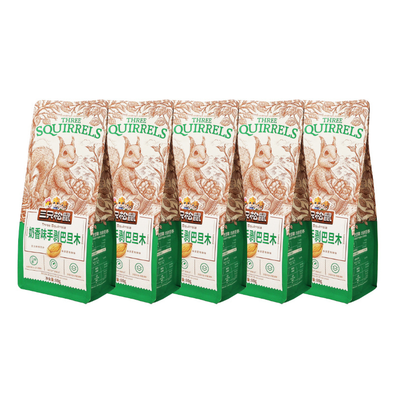 三只松鼠奶香味巴旦木80g/袋休闲零食手剥扁桃核坚果干果包邮