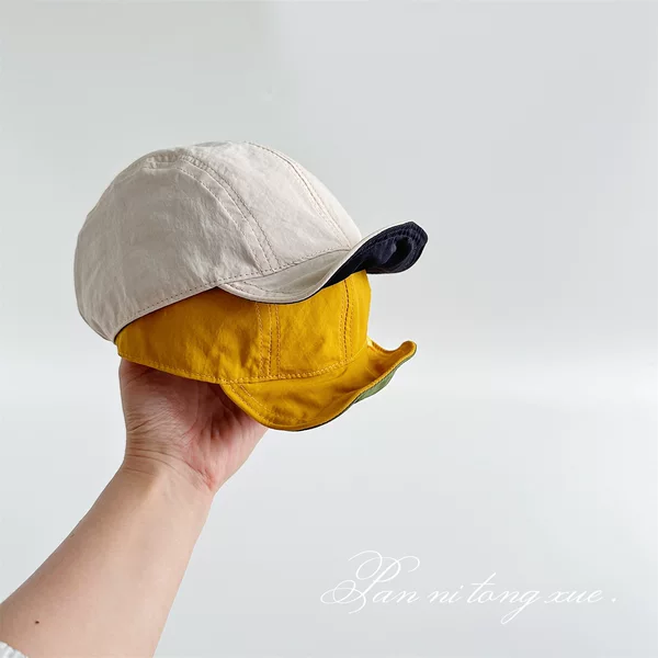 Pocket Hat~ Parent-Child Reversible Baseball Cap Children's Sunshade Sun Protection Summer Quick-Dry Foldable Soft Brim Hat Wholesale