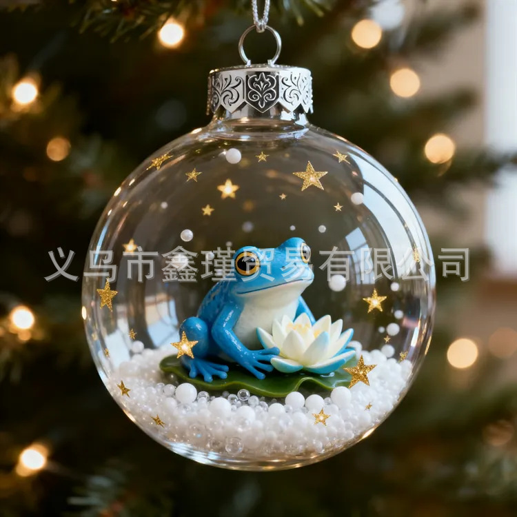 2026 transfronterizos nuevos adorables animales de Navidad 2D plano acrílico joyas colgantes de árbol de Navidad