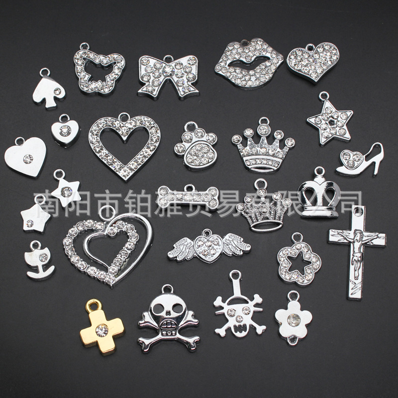 mixed alloy small pendant crown xingx rhinestone pendant diy mobile phone charm necklace accessories