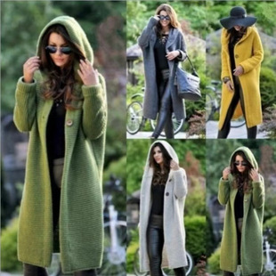 in stock 2023 autumn and winter explosions Amazon best selling plus size cardigan knitted sweater women's coat long women