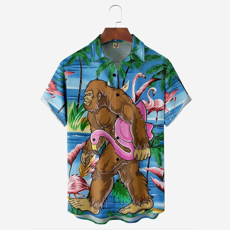 7-28-2023 Creative 3D Digital Printing Moisture-wicking Trend Loose Short-sleeved Shirt Men's Top E306