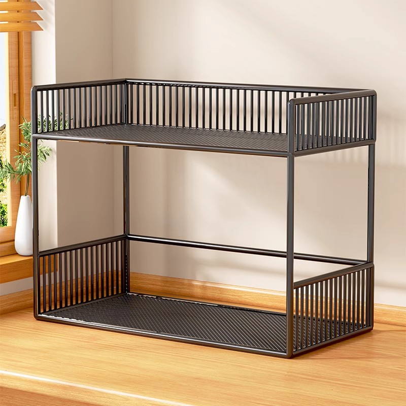 Cup Rack Desktop Rack Dining Table Countertop Double-Layer Small Cup Holder Tea Set Storage Cabinet Layered Rack