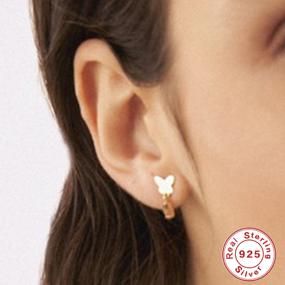 Fashion Butterfly Sterling Silver Plating Zircon Drop Earrings 1 Pair