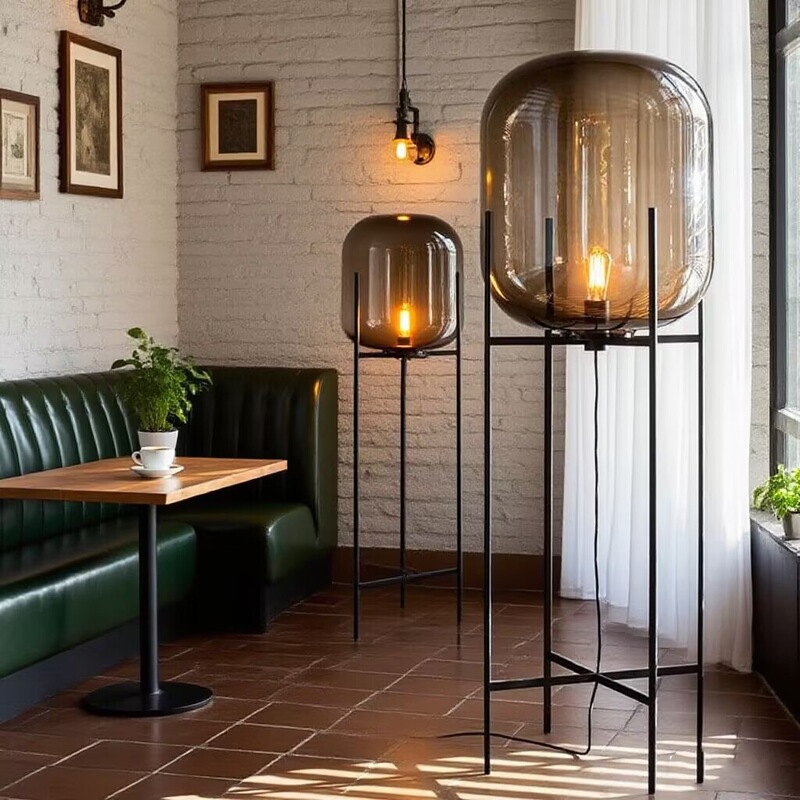 Restaurant Hotel Designer Retro Industrial Style Living Room Floor Lamp Bedroom Bedside Study Glass Winter Melon Table Lamp Restaurant Hotel Designer Retro Industrial Style Living Room Floor Lamp Bedroom Bedside Study Glass Winter Melon Table Lamp
