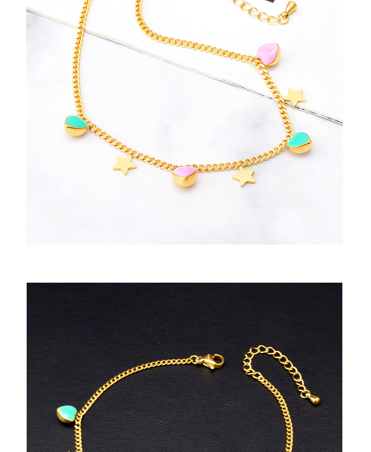 Sweet Star Heart Shape Titanium Steel Bracelets Anklet