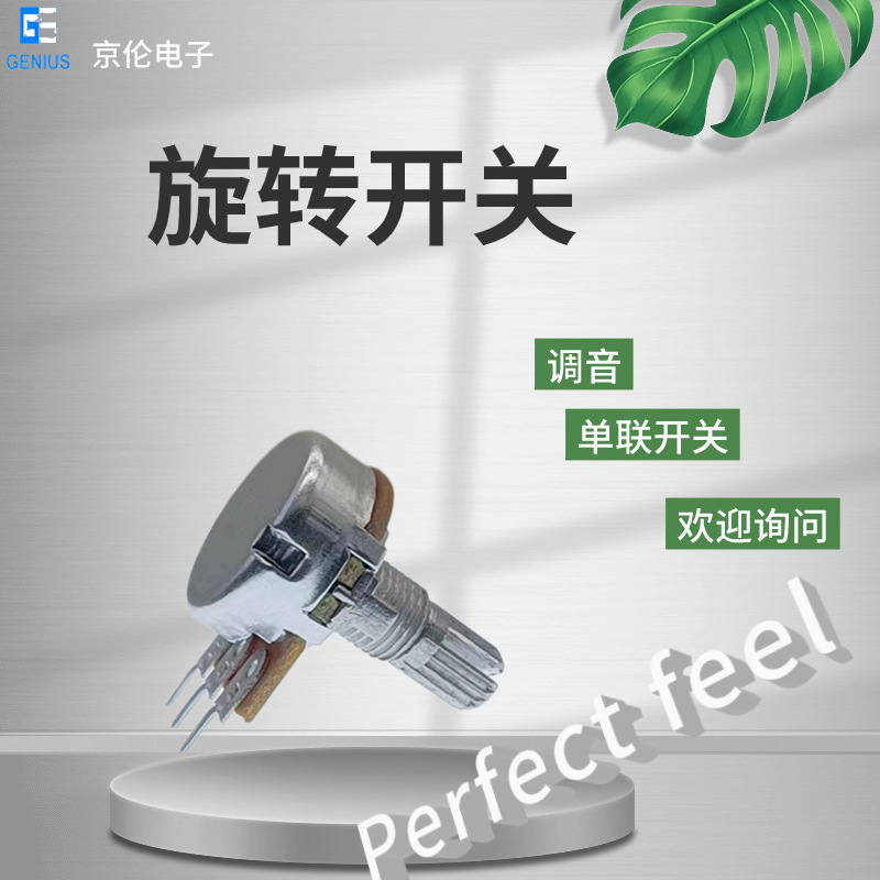 电位器电阻加工按压碳膜旋转带开关旋扭旋转开关台湾调音旋钮可调