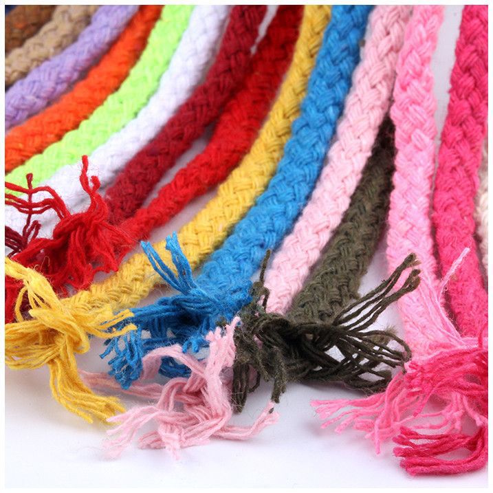 5mm eight-strand hollow cotton rope colored cotton rope hand-woven cotton rope drawstring coat and hat rope pants belt binding rope