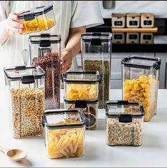 Pet透明密封缶キッチン五穀雑穀収納ケース食品級貯蔵タンク防湿間食茶葉缶