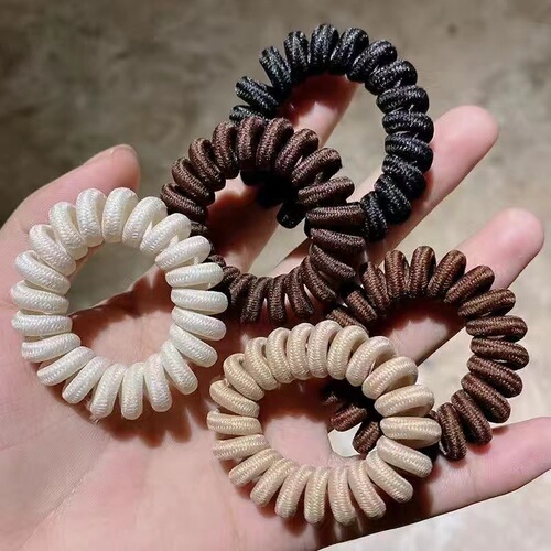 Korean style milk coffee color phone cord hair band high elasticity seamless headband women's hair band fashion ponytail hair band headwear