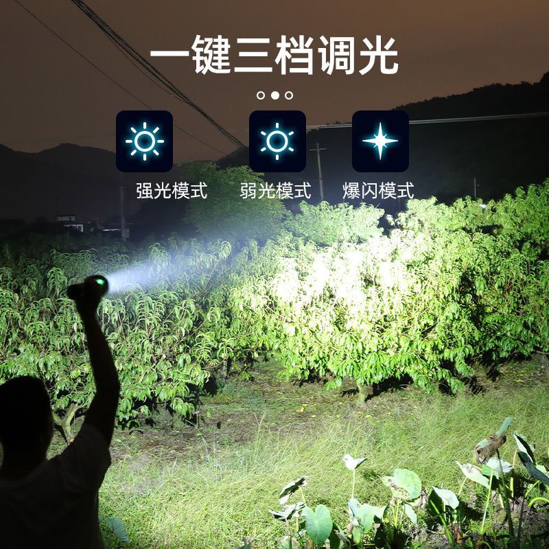 Nuevo blanco láser brillante linterna super largo alcance lámpara de iluminación de emergencia al aire libre larga resistencia lámpara de pesca portátil