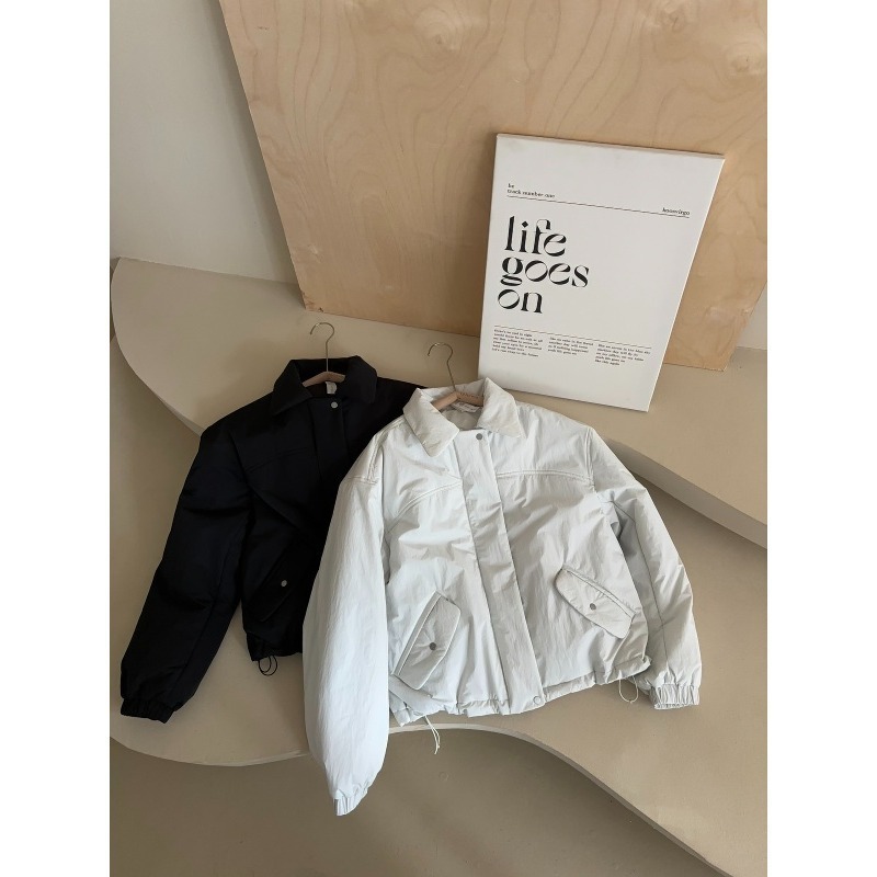 lulu廓形棉服小个子设计感翻领短款运动瑜伽夹克露露同款棉衣外套|undefined