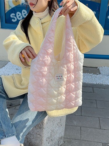 311181 Autumn/Winter  Gradient Cloud Bubble Pleat Single Shoulder Bag Shopping Handbag Crossbody Backless Bag