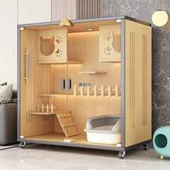 デュプレックスロフト多層猫ヴィラ猫ハウス猫キャビネット特大フリースペース高級家庭用屋内超大容量猫