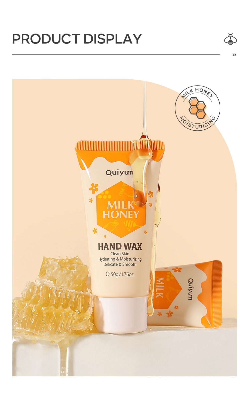 Cross-border QUIYUM milk Honey Hand Wax 50g Moisturizing, hydrating and hydrating hand care skin care products in stock from the manufacturer undefined