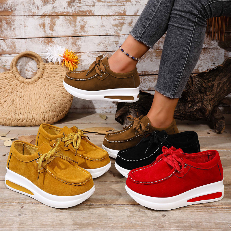 Foreign Trade Large Size Women's Shoes 2025 Autumn Aliexpress Amazon Casual Shoes Thick-Soled Front Lace-Up Shoes Wholesale Foreign Trade Large Size Women's Shoes 2025 Autumn Aliexpress Amazon Casual Shoes Thick-Soled Front Lace-Up Shoes Wholesale