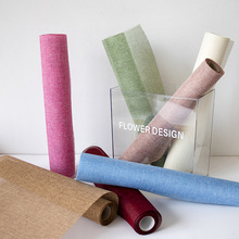 彩麻卷麻布卷鲜花包装布亚麻卷花艺搭配材料包布鲜花资材花店批发