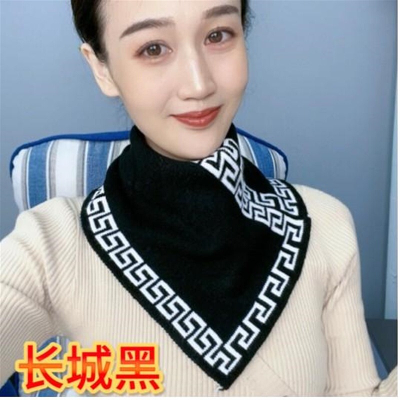 新型ニットマフラー秋冬保温首保護気質偽襟怠け者カバーマフラー男女通用三角タオル韓|undefined