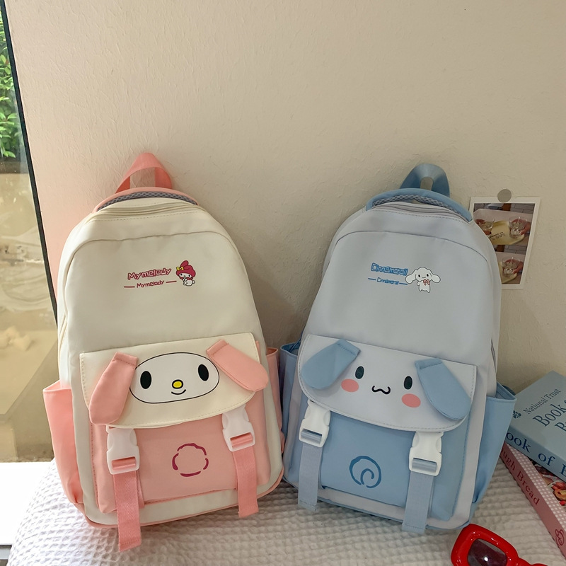 2025 nueva mochila escolar para estudiantes simple ocio estilo campus dibujos animados mochila de gran capacidad versión coreana pequeña mochila fresca
