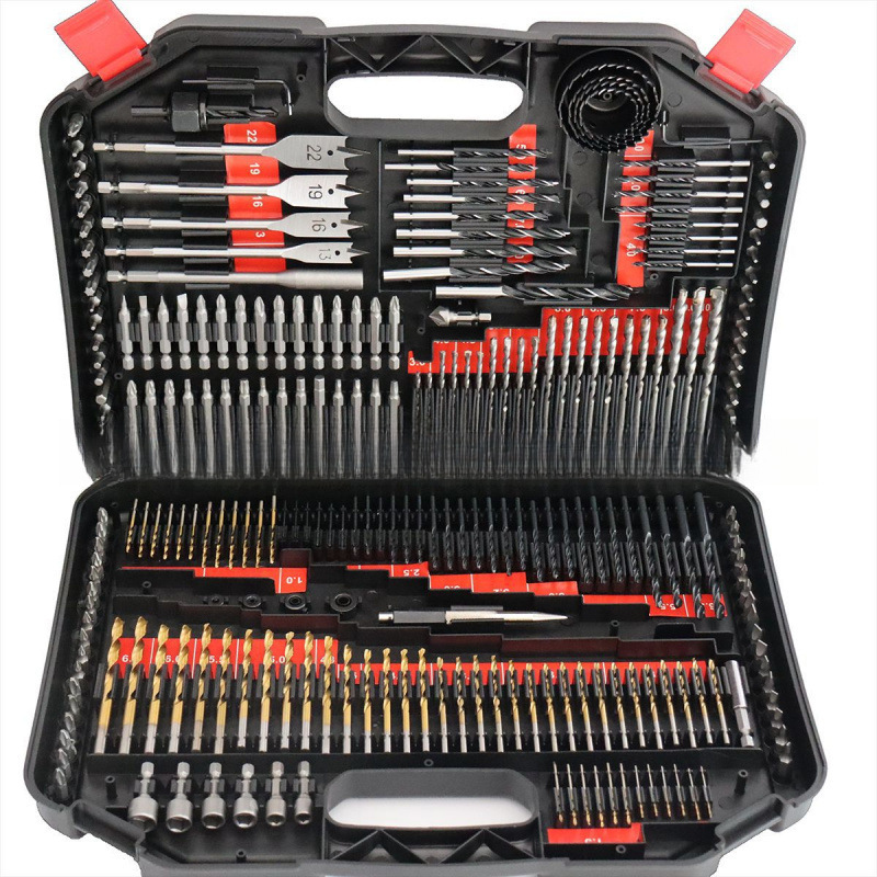 热卖木工246件套钻头组套开孔器麻花钻批头水泥钻木工扁钻组