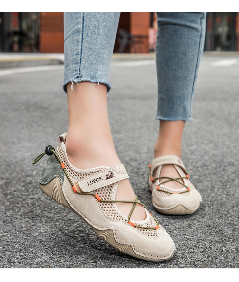 Giày thể thao unisex cỡ lớn, giày sneaker lưới thoáng khí mùa hè, đế bằng — 5816 Xanh cát, 5816 màu cát chi tiết 22