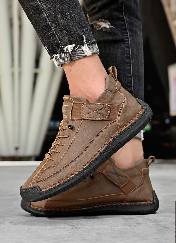 Bốt Martin cổ vừa unisex cỡ lớn, giày bốt da sợi nhỏ đế cao su, phong cách Hàn — 9888 Xanh quân đội, 9888 kaki, 9888 màu xanh lam, 9888 màu đen chi tiết 31
