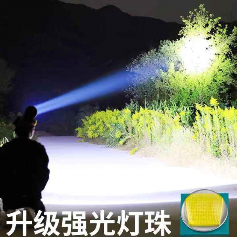 Faros, luz fuerte, recargable, súper brillante al aire libre, de largo alcance, batería de litio doble montada en la cabeza, linterna de batería ultralarga, lámpara de minero de pesca nocturna image 4