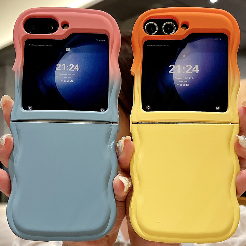 Suitable for Samsung Zflip 30% off Stackable Phone Case Zflip4 Gradient Z6 Solid Color Z3 Simple Zflip5 Niche Silicone