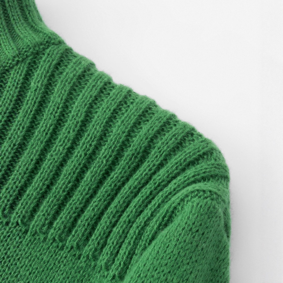 Maglione da uomo con collo alto e mezza zip - Pullover casual in maglia con vestibilità comoda, elegante e versatile per autunno inverno (verde)_voghion.com