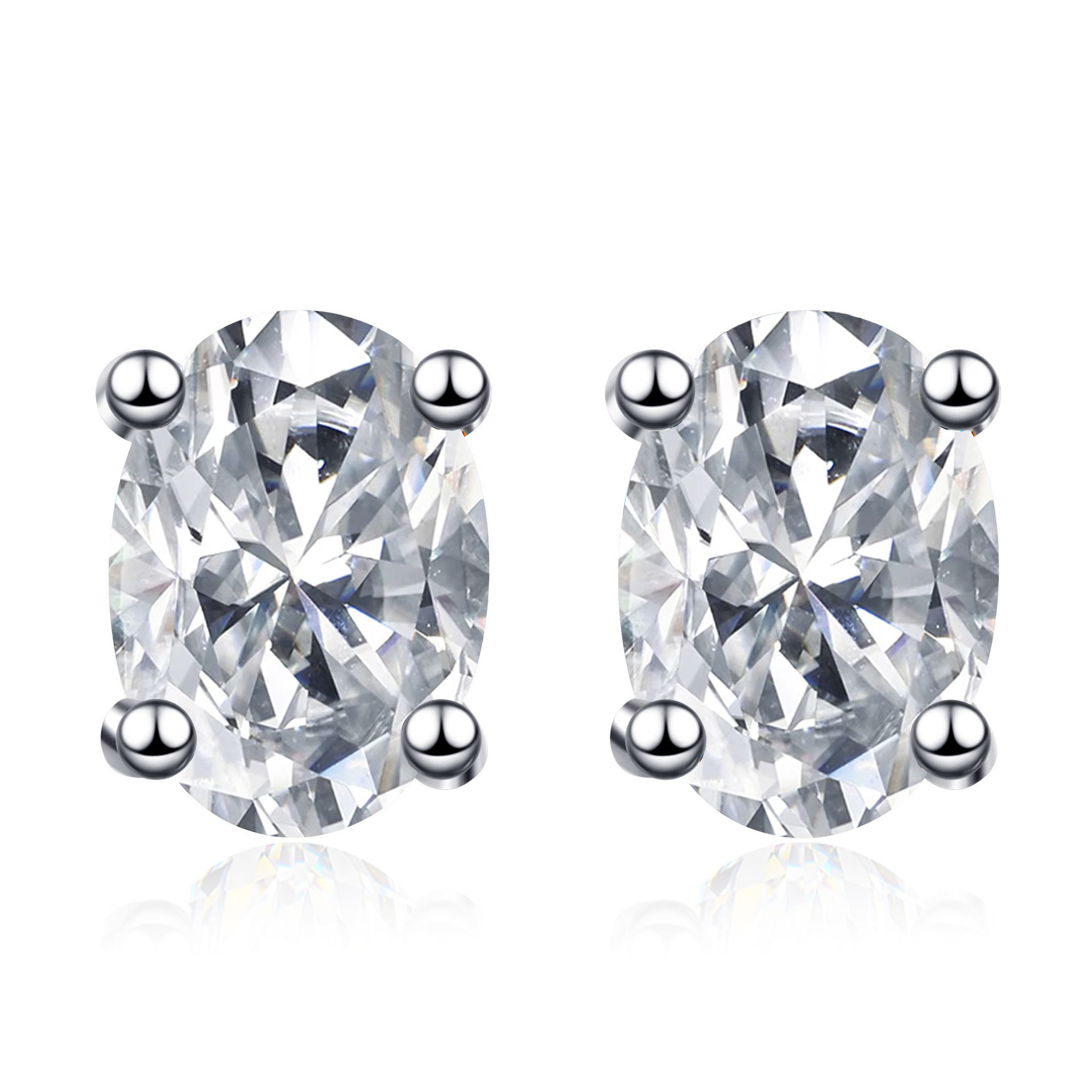 Color huevo 1CT moissanite orejetas rosa moissanite orejetas S925 joyería de plata esterlina exclusiva transfronteriza