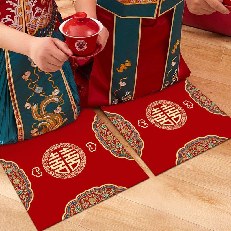 结婚跪垫婚礼坐福垫大红色坐垫新娘踩喜垫座垫敬茶拜天地跪垫批发