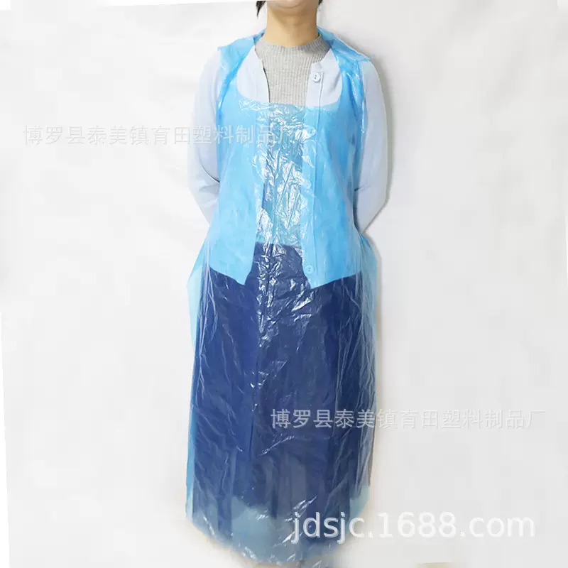 源头工厂生产酒店餐饮业使用一次性PE塑料围裙防水防油无袖围裙