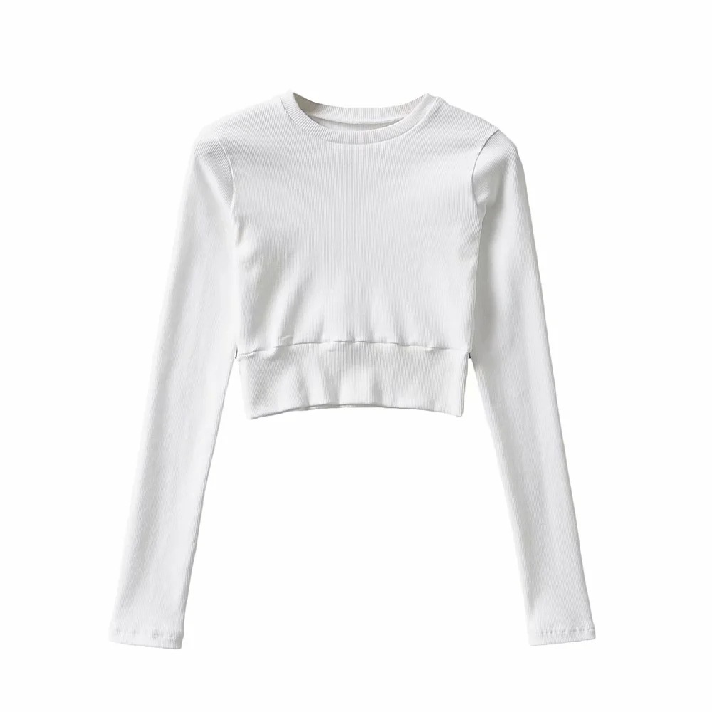 knitted solid color sports T-shirt NSAC26300