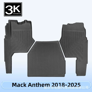 适用于Mack Anthem 2018-2025  3D全天候材质TPE脚垫