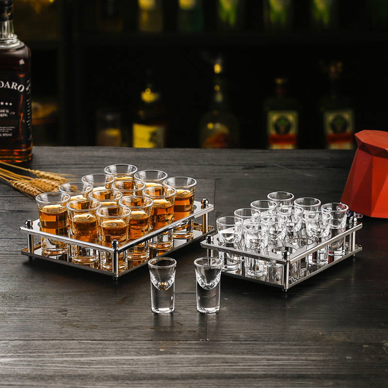 Bar KTV de acero inoxidable titular de la bala de licor titular de la taza de vidrio del hogar trago taza de una taza espíritus taza titular conjunto