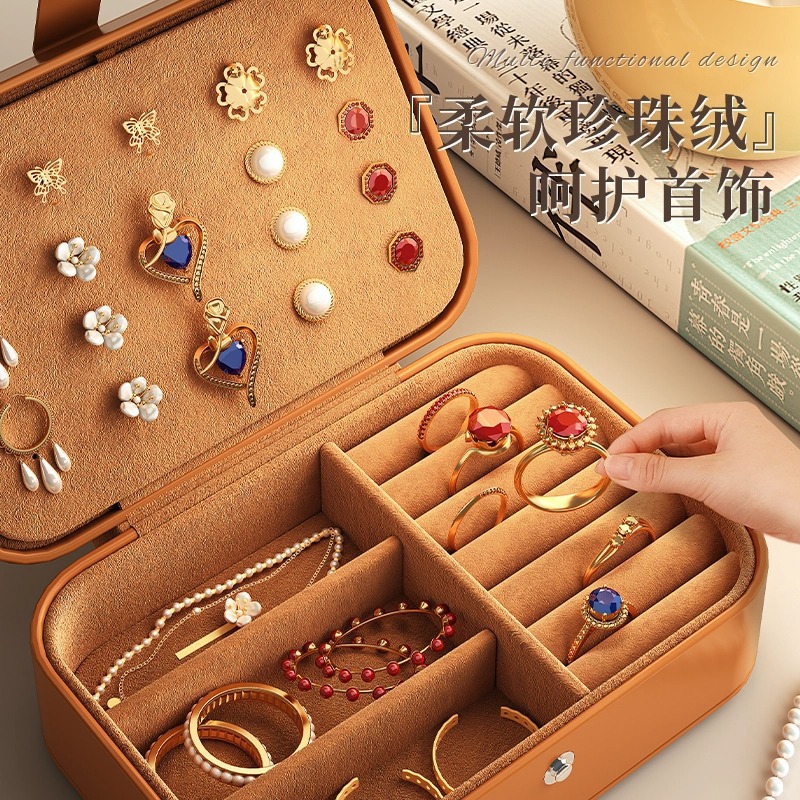 Joyero de Doble Capa Antioxidante y Portátil para Pendientes y Anillos