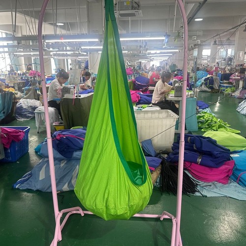 Children's swing indoor outdoor inflatable pad nylon pure cotton bag swing chair hammock with lights swing
