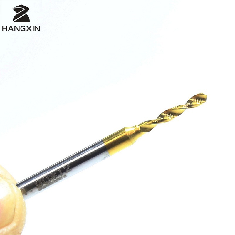 Direct supply of gold plus hard coating PCB Hangxin tungsten steel drill bit titanium plated hard alloy micro carving ten sets
