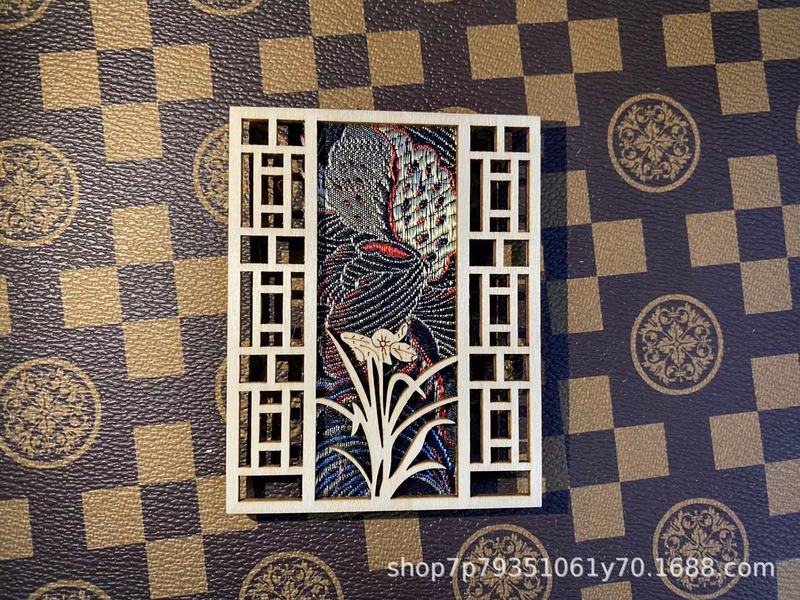 批发蓝染冰箱贴木框扎染镂空画框家居饰品非遗文创傣手工非遗|undefined