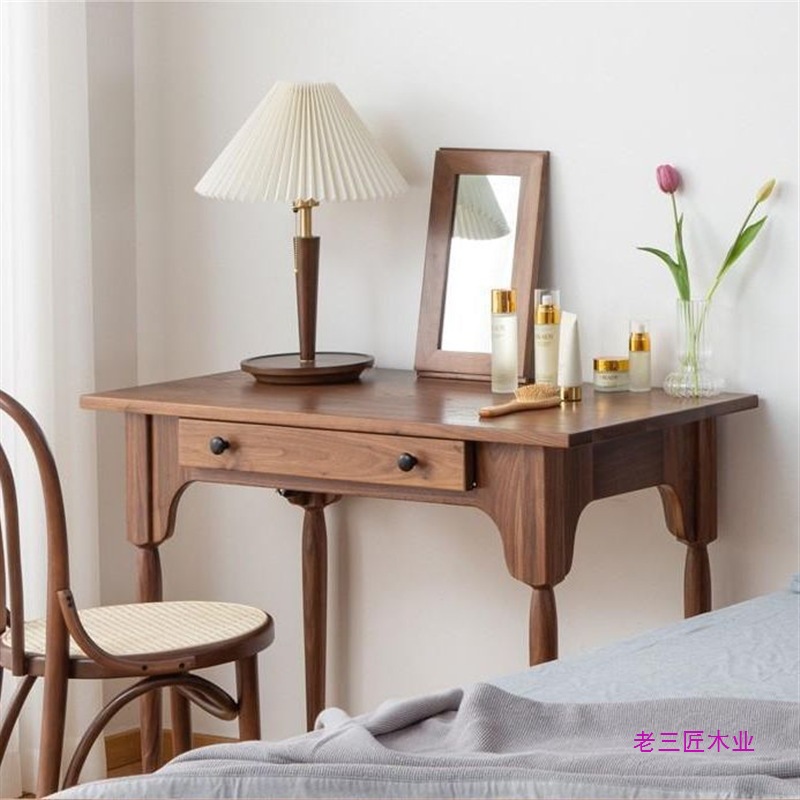 Black Walnut Scandinavian Cherry Wood Makeup Desk Dresser Modern Scandinavian Bedroom Simple Accessible Luxury Dresser