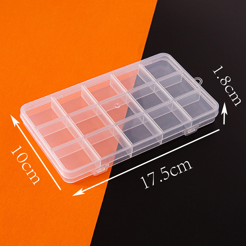 24-rejilla de plástico translúcido caja de almacenamiento multi-rejilla de escritorio caja de almacenamiento de artículos diversos DIY rejilla de uñas caja de la joyería de Ventas Directas