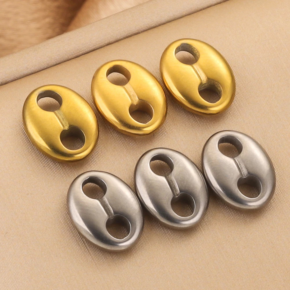 10 PCS/Package 11 * 8mm 8*6mm 304 Stainless Steel Solid Color Polished Connector display picture 4