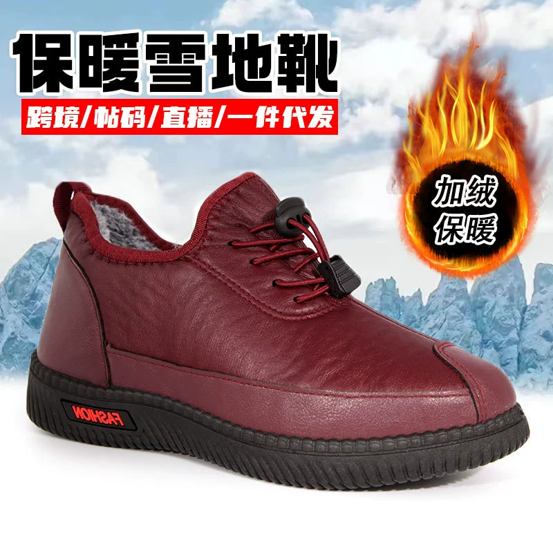 Трансграничные новые хлопчатобумажные сапоги женские зимние бархатные теплые холодные снежные сапоги среднего и пожилого возраста легкие ножки удобные туфли мамы