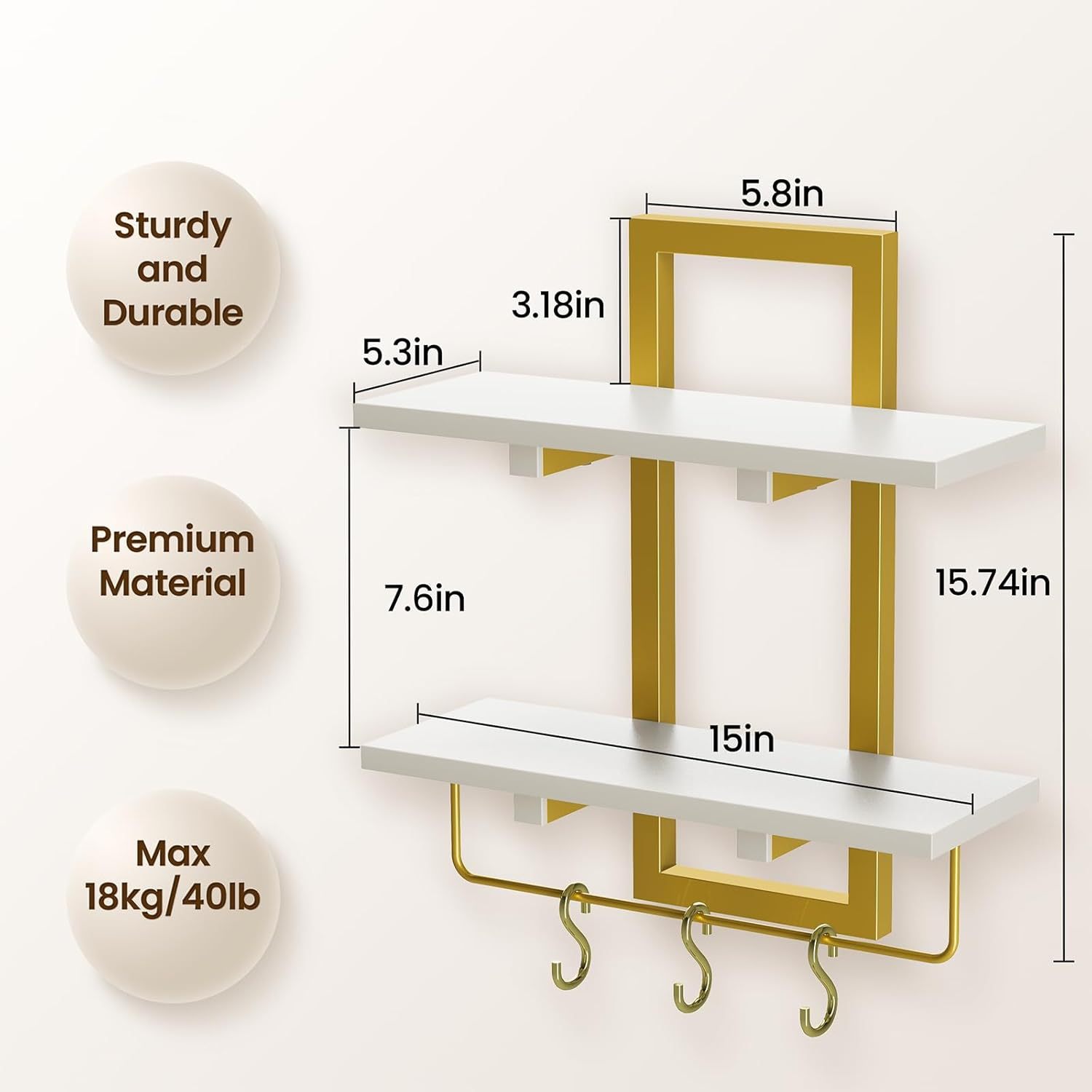 Inventario TEMU estante de pared estante de pared de cocina estante de pared de fondo estante de pared decoración de soporte de almacenamiento estante de almacenamiento