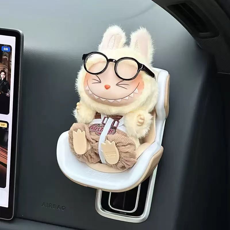Labubu Adapts to Safety Seats, Aromatherapy Air-Conditioning Outlets, Cute Car Ornaments, Doll Accessories