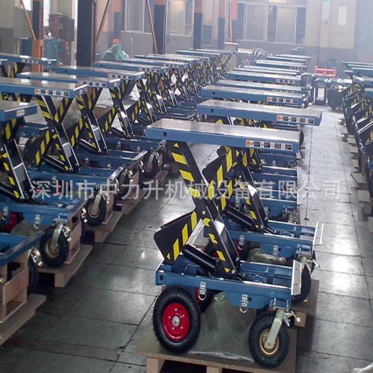 草坪移动盆景搬运车 草坪充气轮手推移动平台车 手动升降平台车