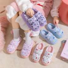 秋冬新款棉拖鞋女士月子加绒防水保暖鞋亲子居家室内防滑儿童棉拖